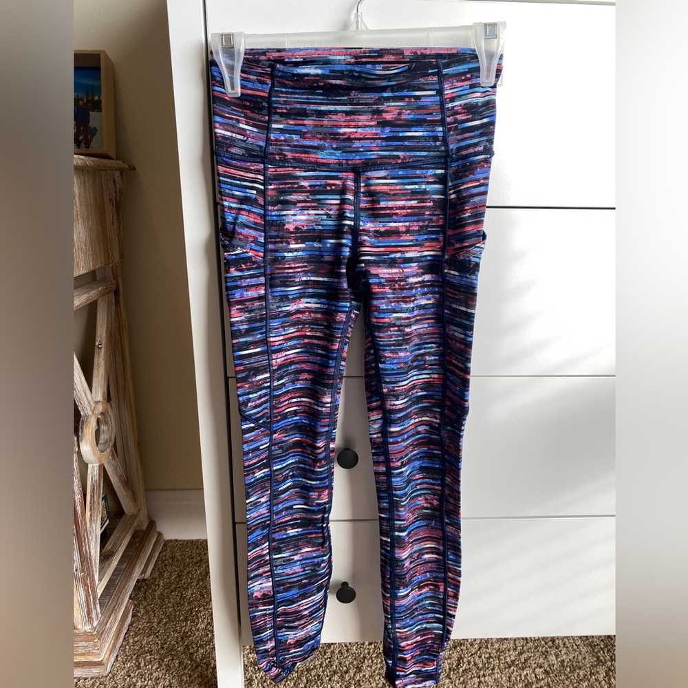 Lululemon Fast & Free 7/8 Tight II *Nulux 25" - Hinshu Alpine White Multi